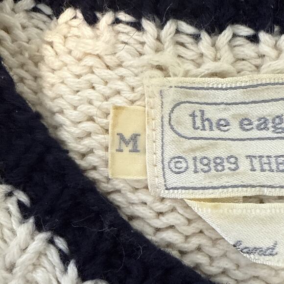 Eagle Eye 80s Vintage Nautical Sailing Short Sleeve Button Cardigan Size M Knit - Picture 11 of 11